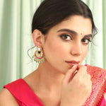 Earrings Rasika Moissanite Kempu Elegant Silver Chaandbali Earrings