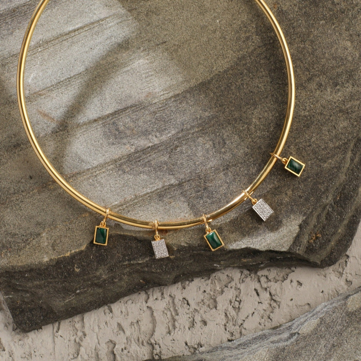 Malachite Statement Silver Hasli Necklace