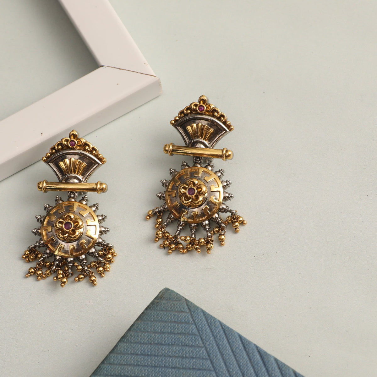 Glow Oxidized Silver Drop Earrings