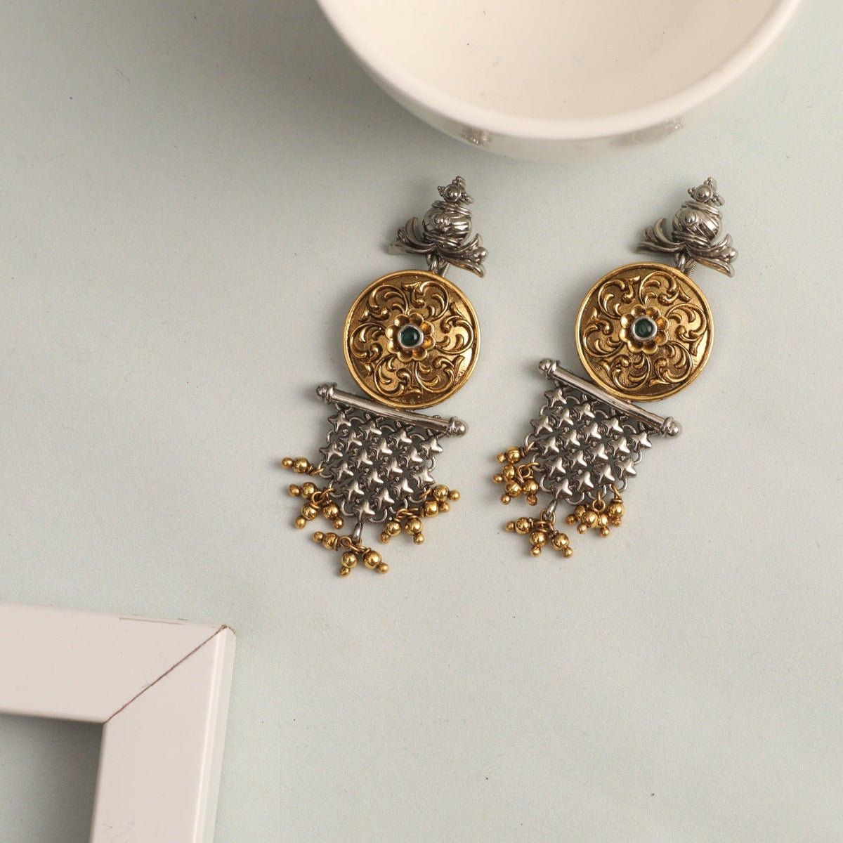 Earrings Shine Statement Oxidized Silver Drop Earrings