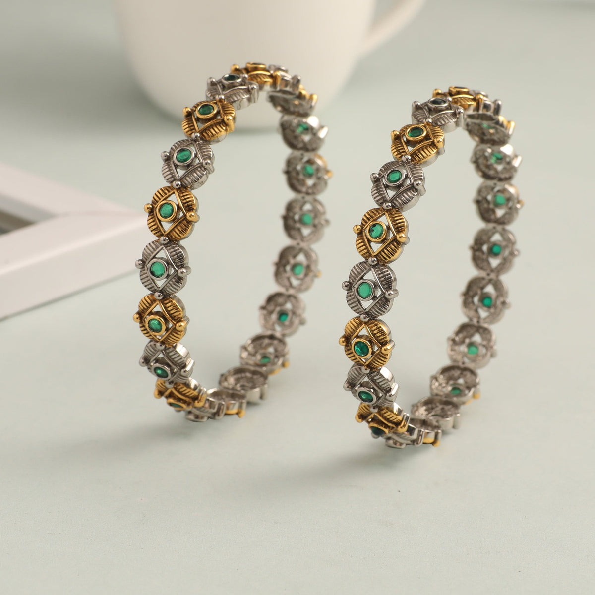 Nature Oxidized Silver Bangle