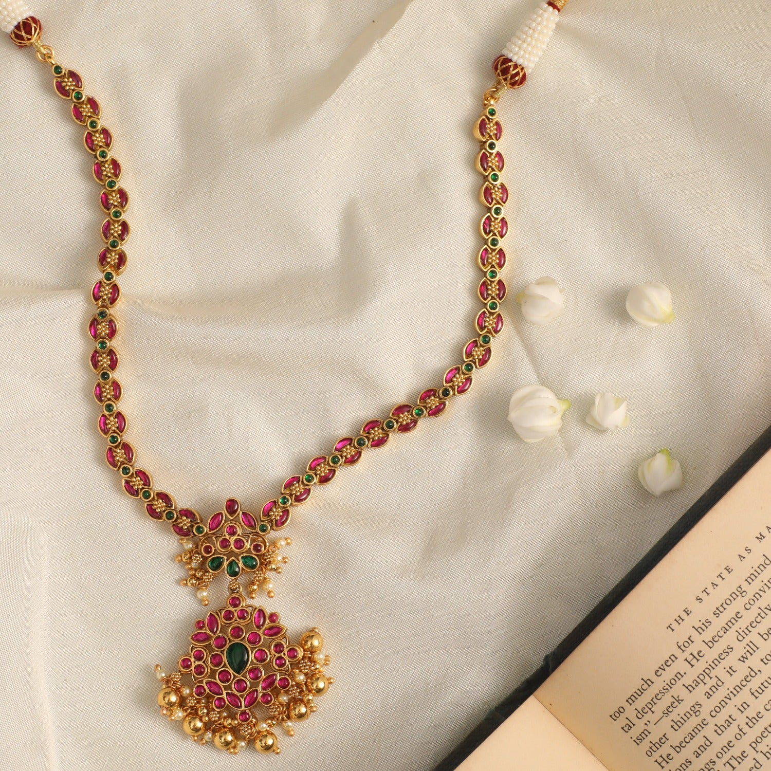 Necklaces Maithili Kempu Jadau Silver Necklace