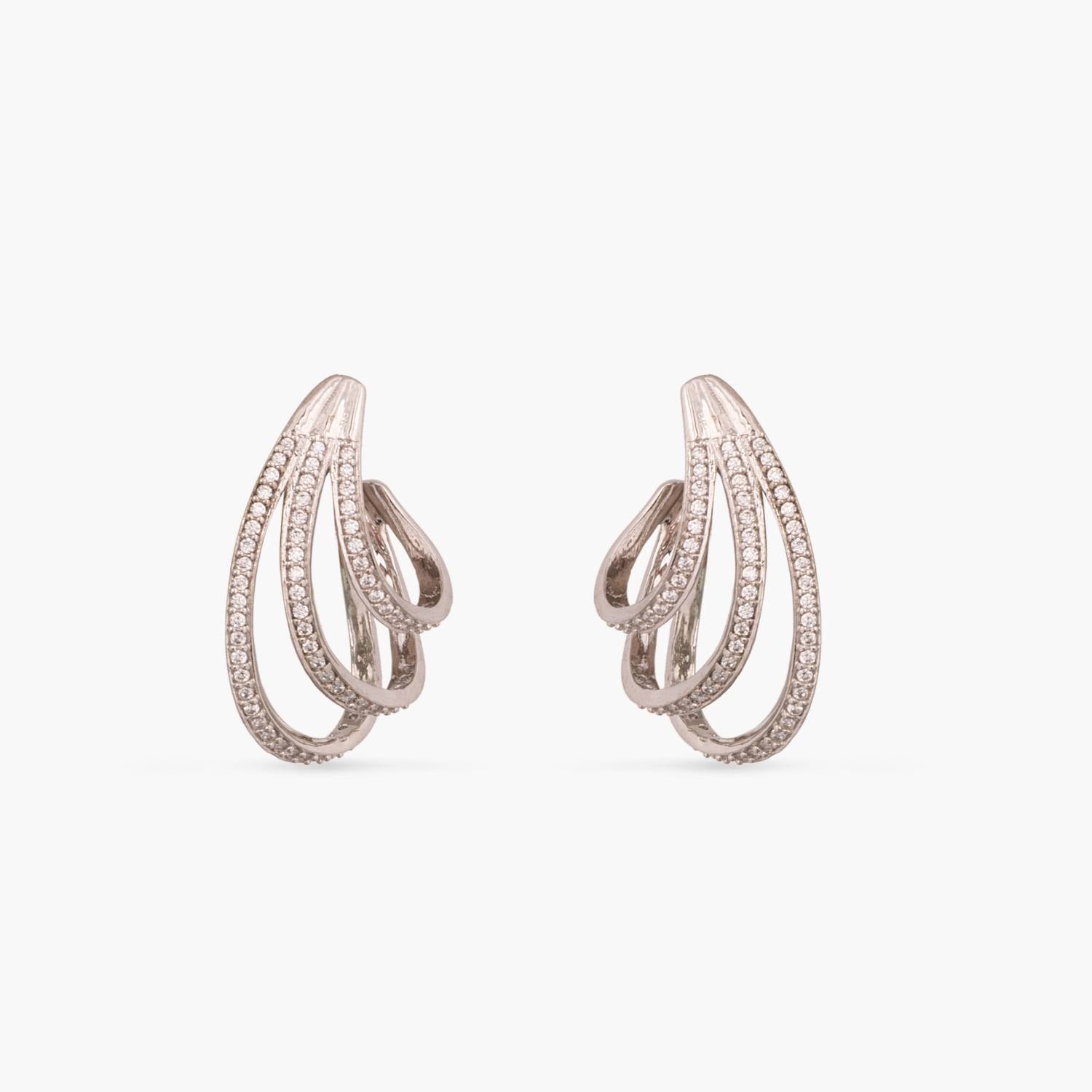 Classic CZ Delicate Silver Huggie Hoop  Earrings