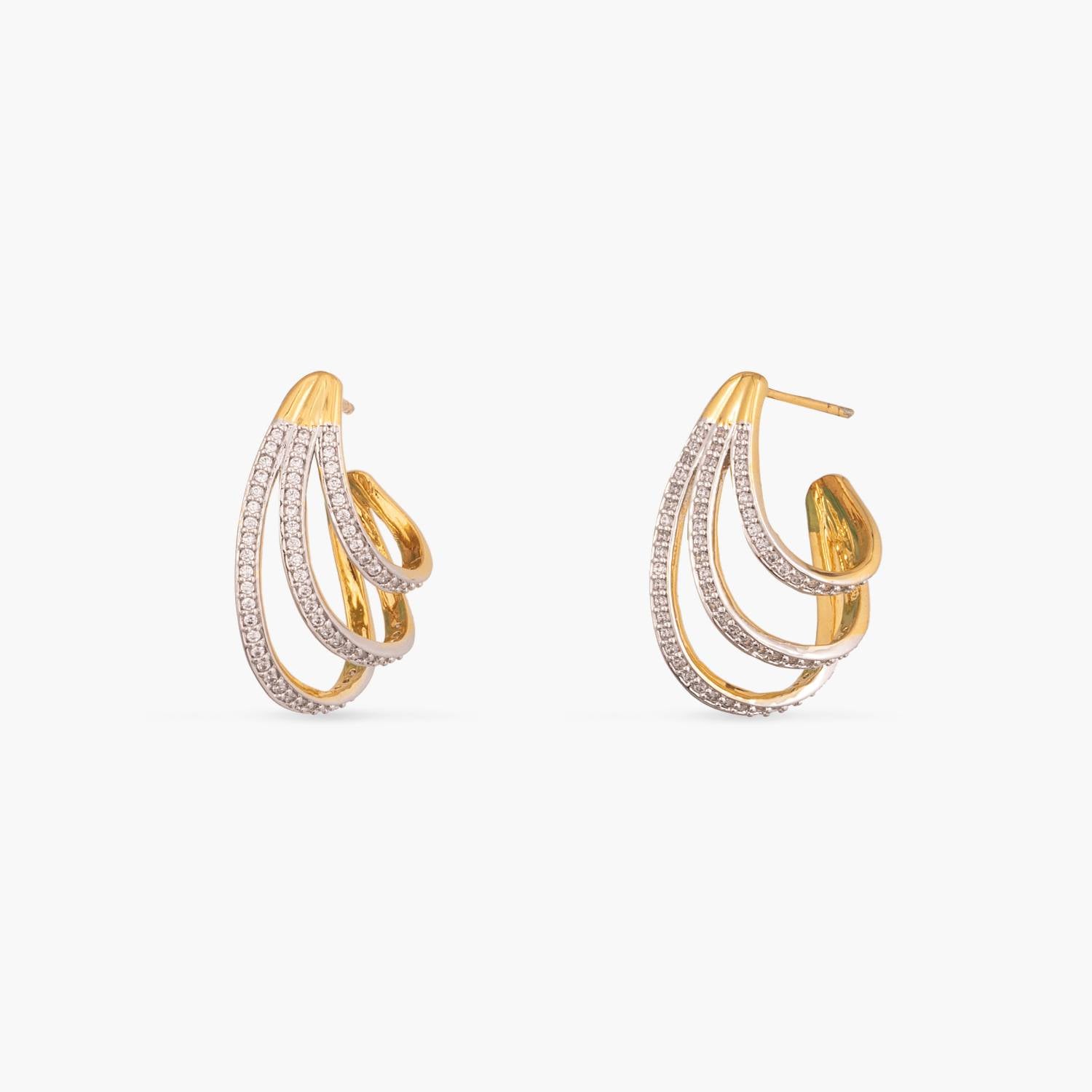 Classic CZ Delicate Silver Huggie Hoop  Earrings