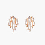 Earrings Flare CZ Delicate Statement Silver Stud Earrings