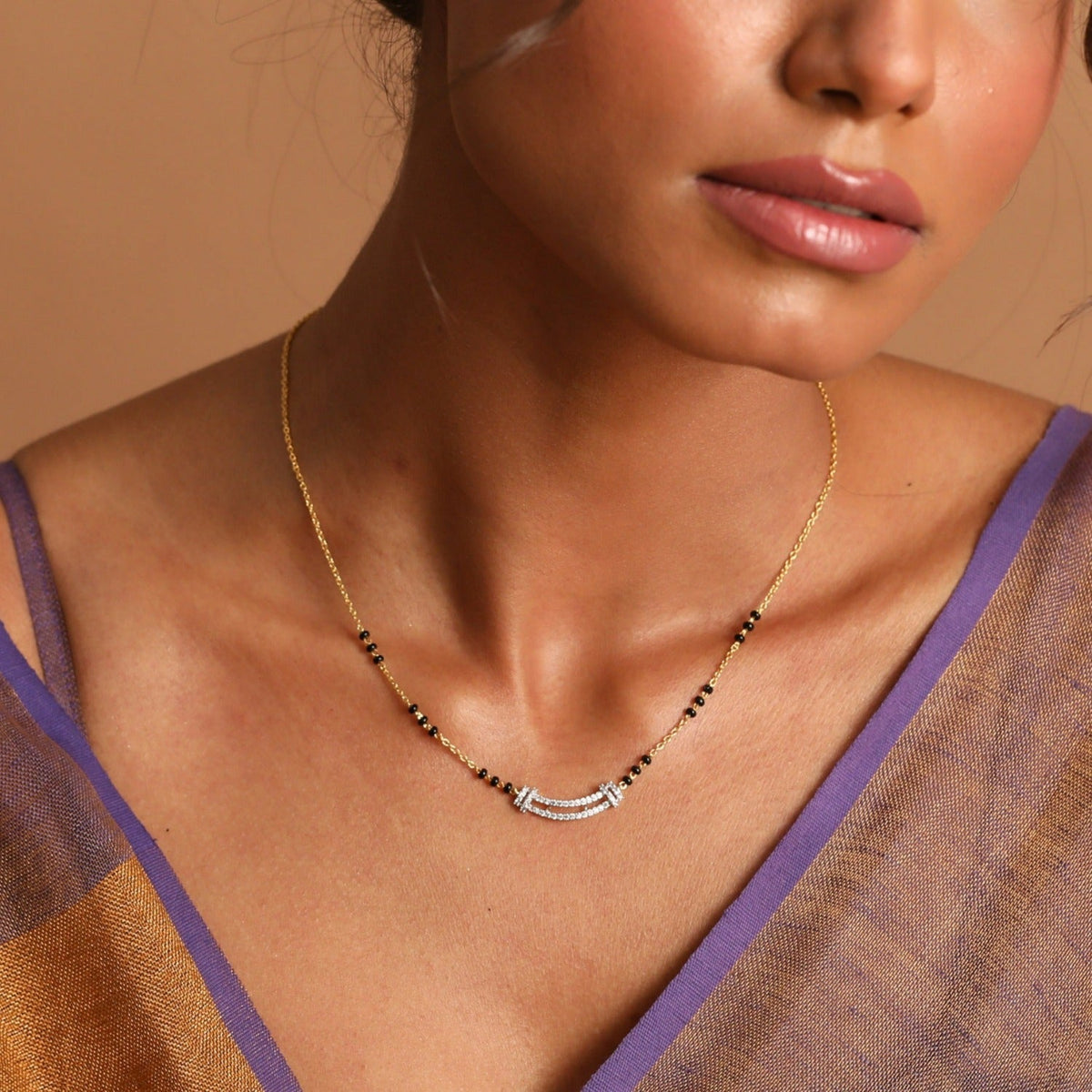 Necklaces Anila CZ Silver Mangalsutra
