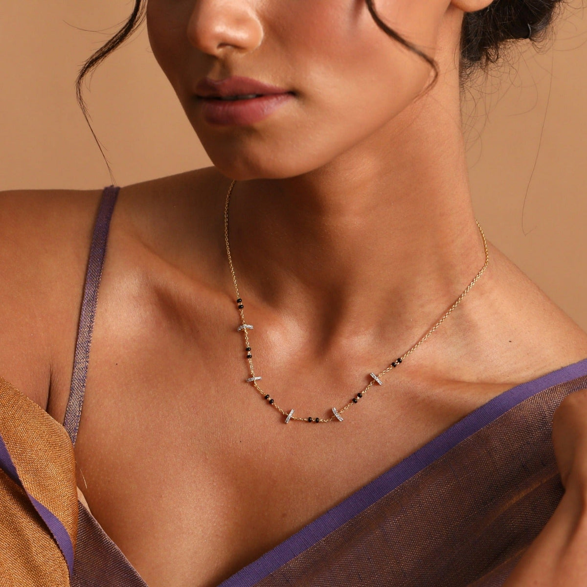 Necklaces Osha CZ Silver Mangalsutra