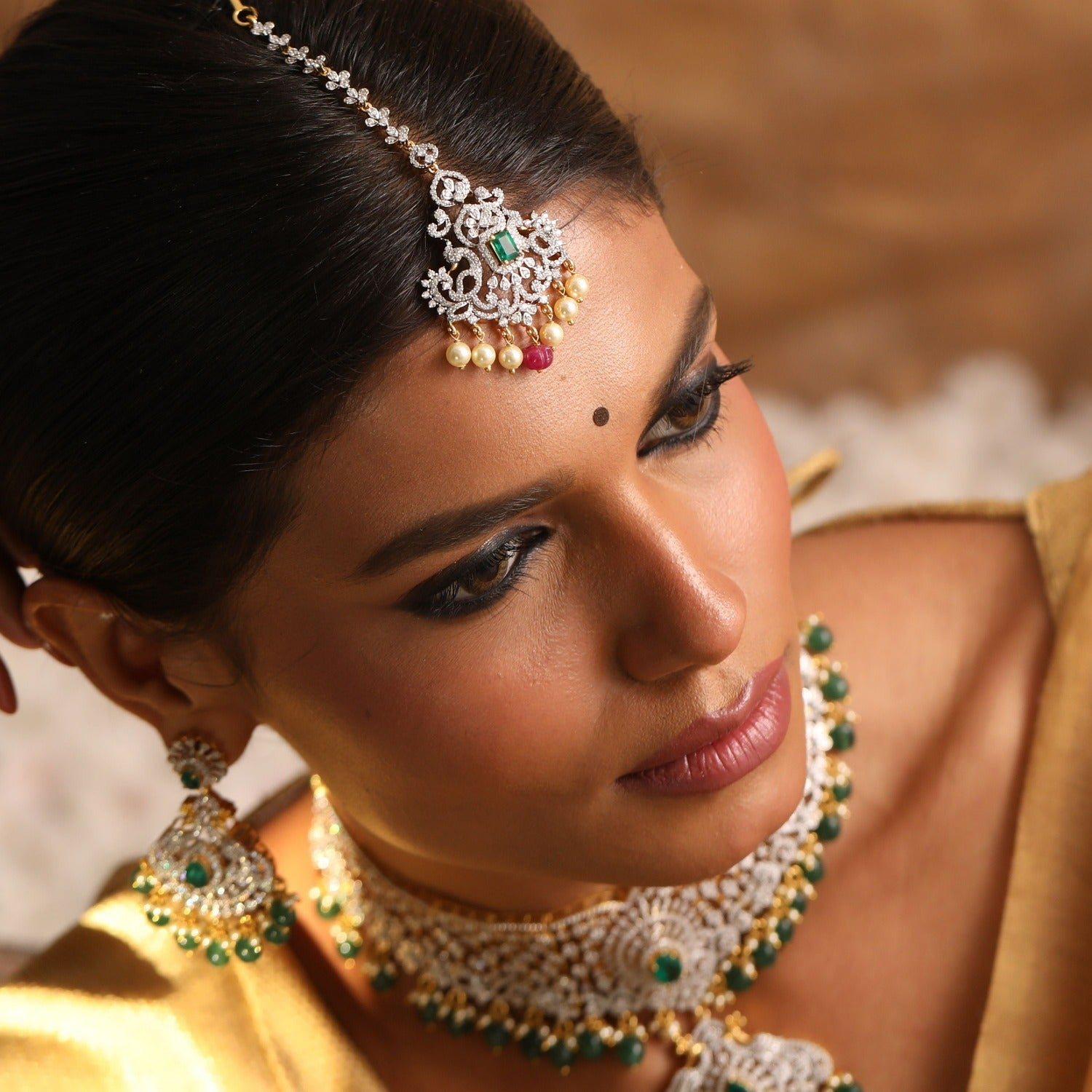 Hair Accessories Malini CZ Silver Maang Tikka