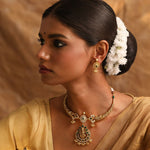 Necklaces Kamala Nakshi Antique Silver Hasli Necklace Set