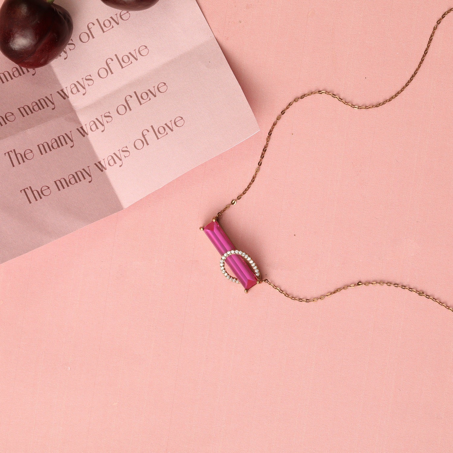 Necklaces By Your Side CZ Horizontal Charm Silver Necklace