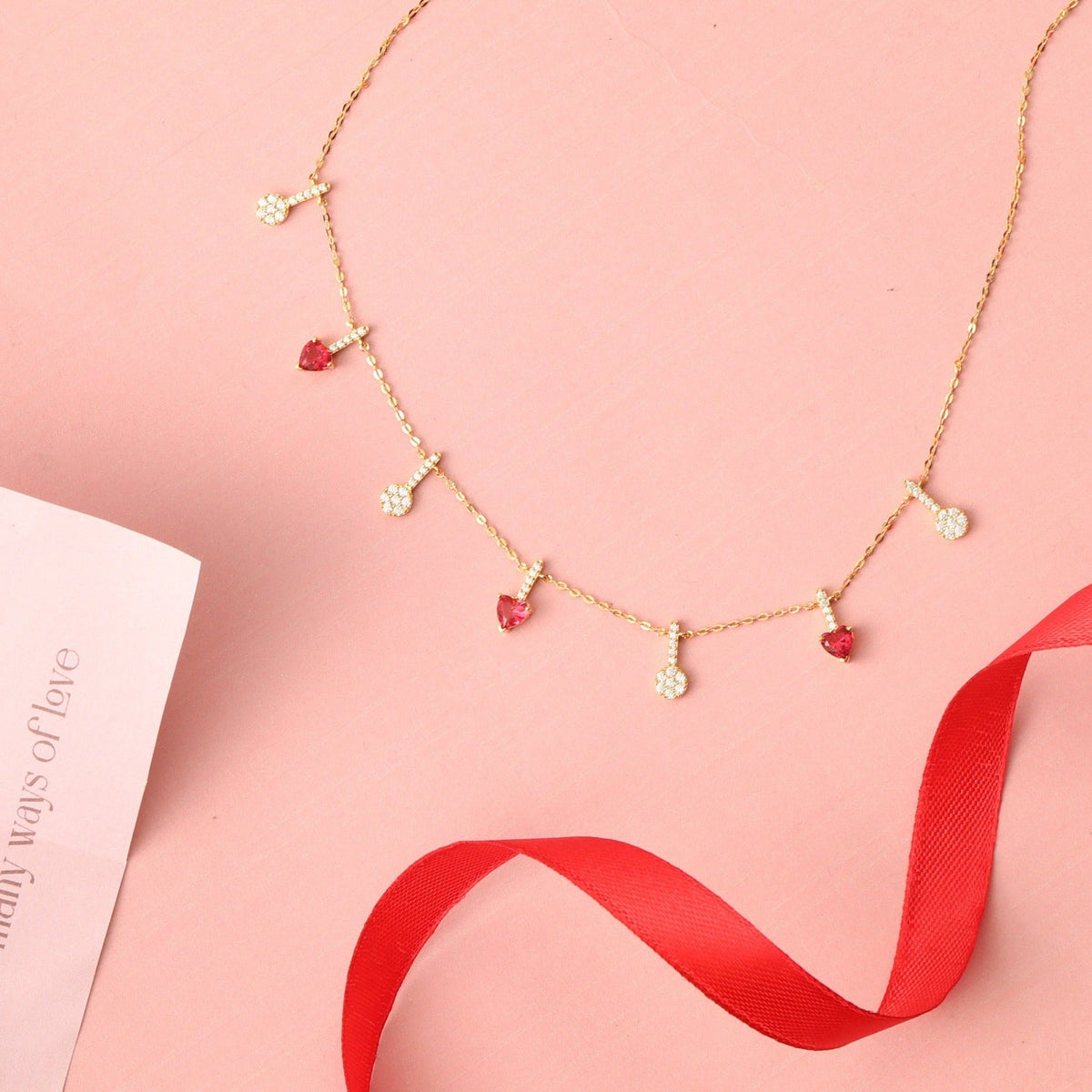 Necklaces Heart CZ Charms Silver Necklace