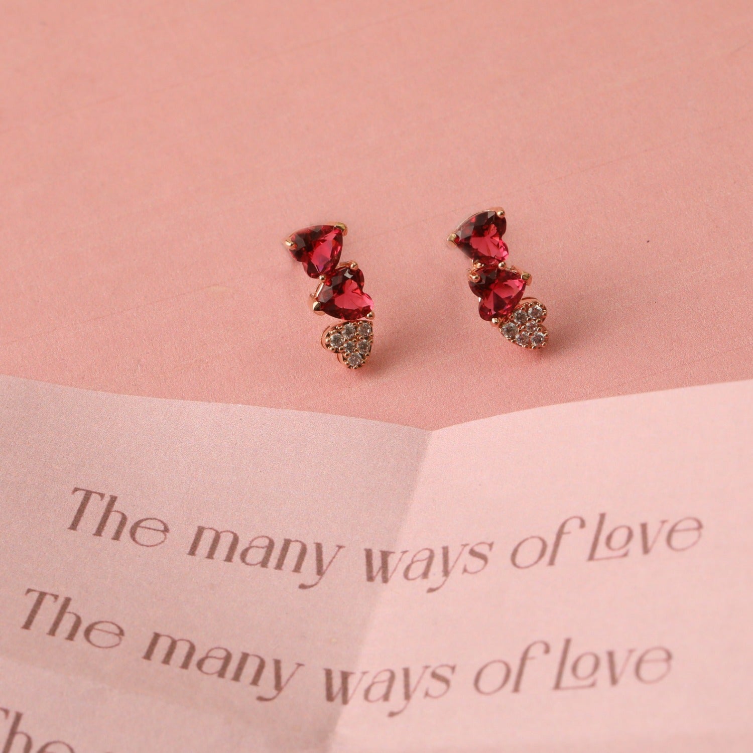 Earrings Heart CZ Silver Mini Stud Earrings