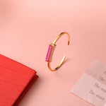 Bracelet By Your Side CZ Charm Silver Cuff Bracelet