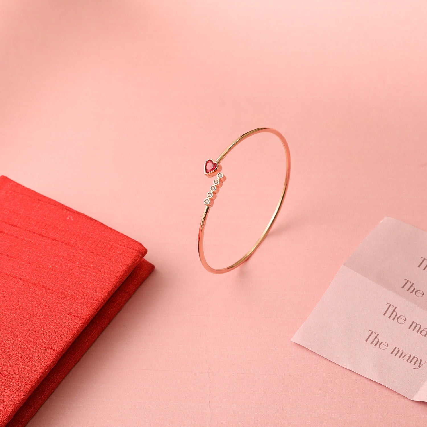 Heart CZ Silver Cuff Bracelet