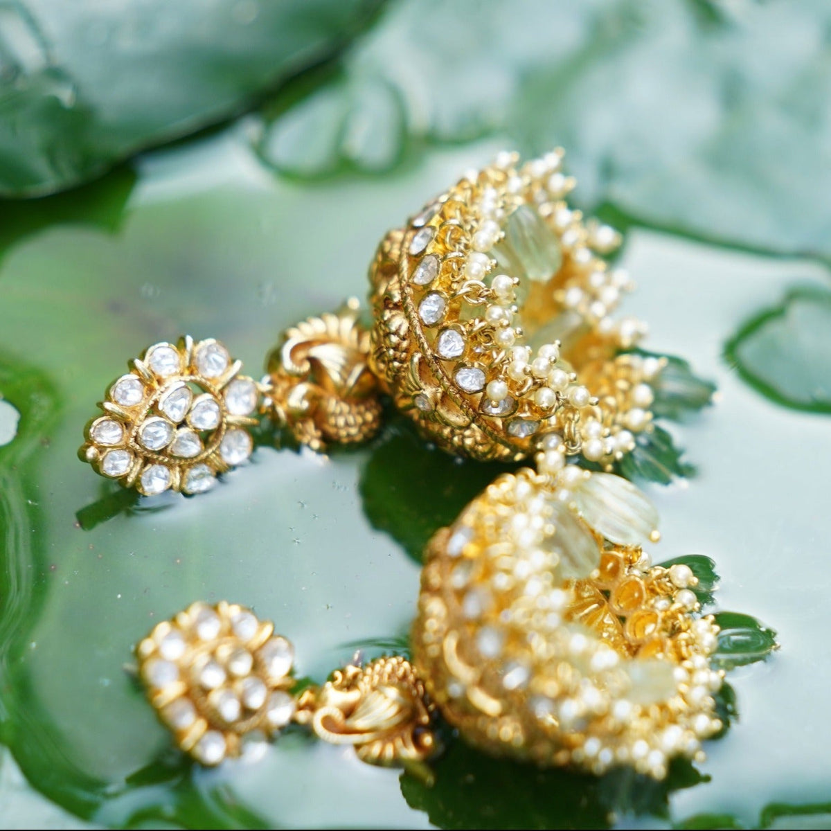 Earrings Saira Moissanite Nakshi Jhumki Earrings