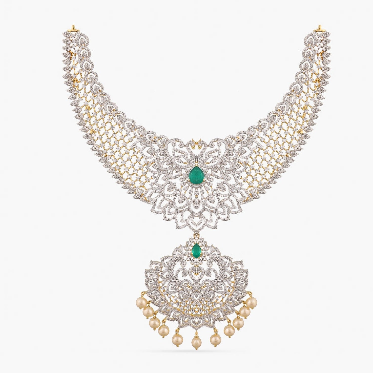 Buy Hansa Grand CZ Silver Necklace | Paksha's 925 Silver