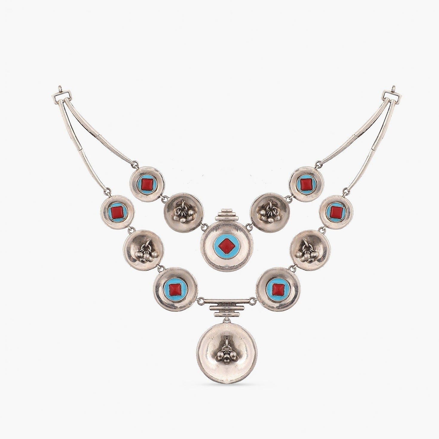 Vidra Tribal Silver Layered Necklace