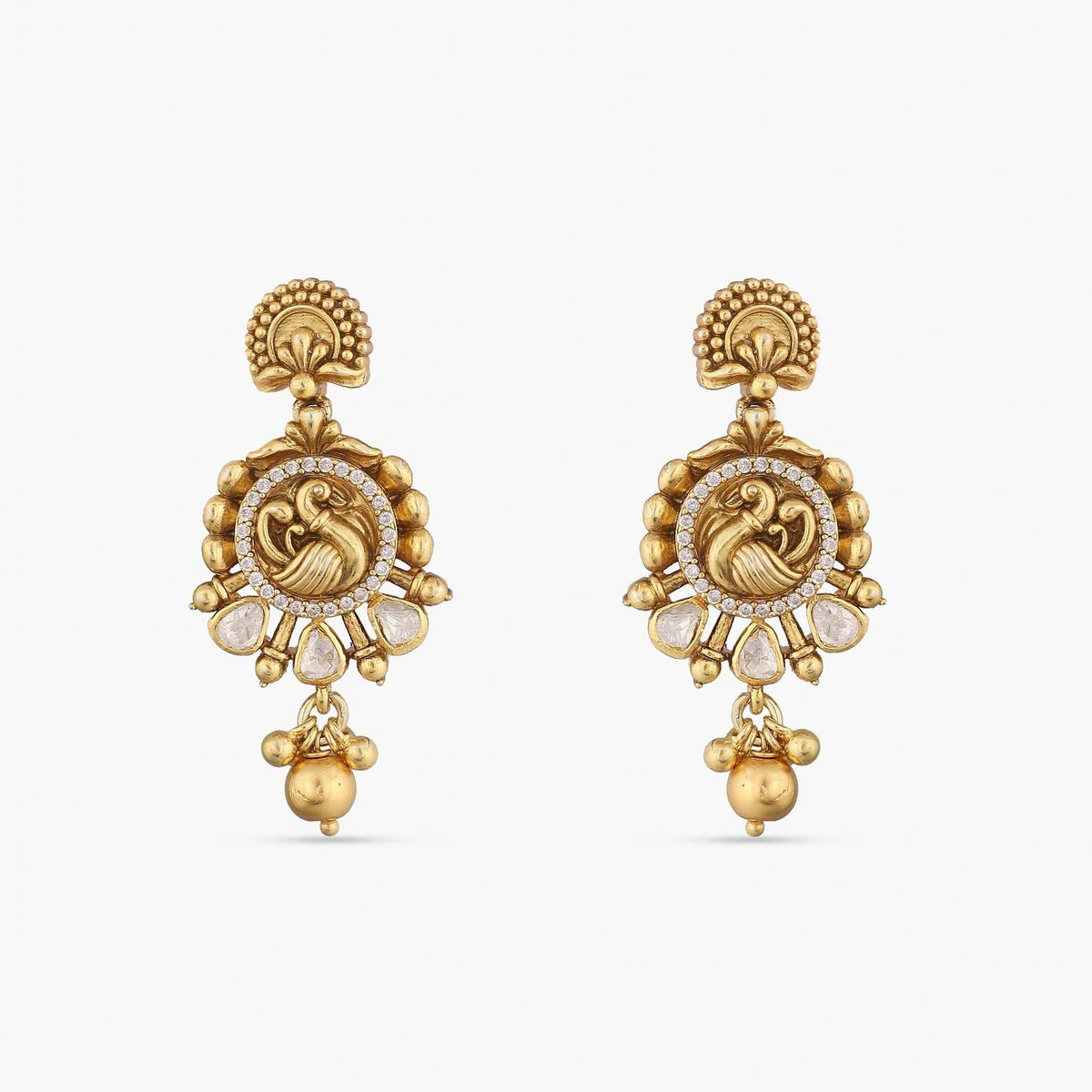 Mayoorika Nakshi Moissanite Silver Necklace Set