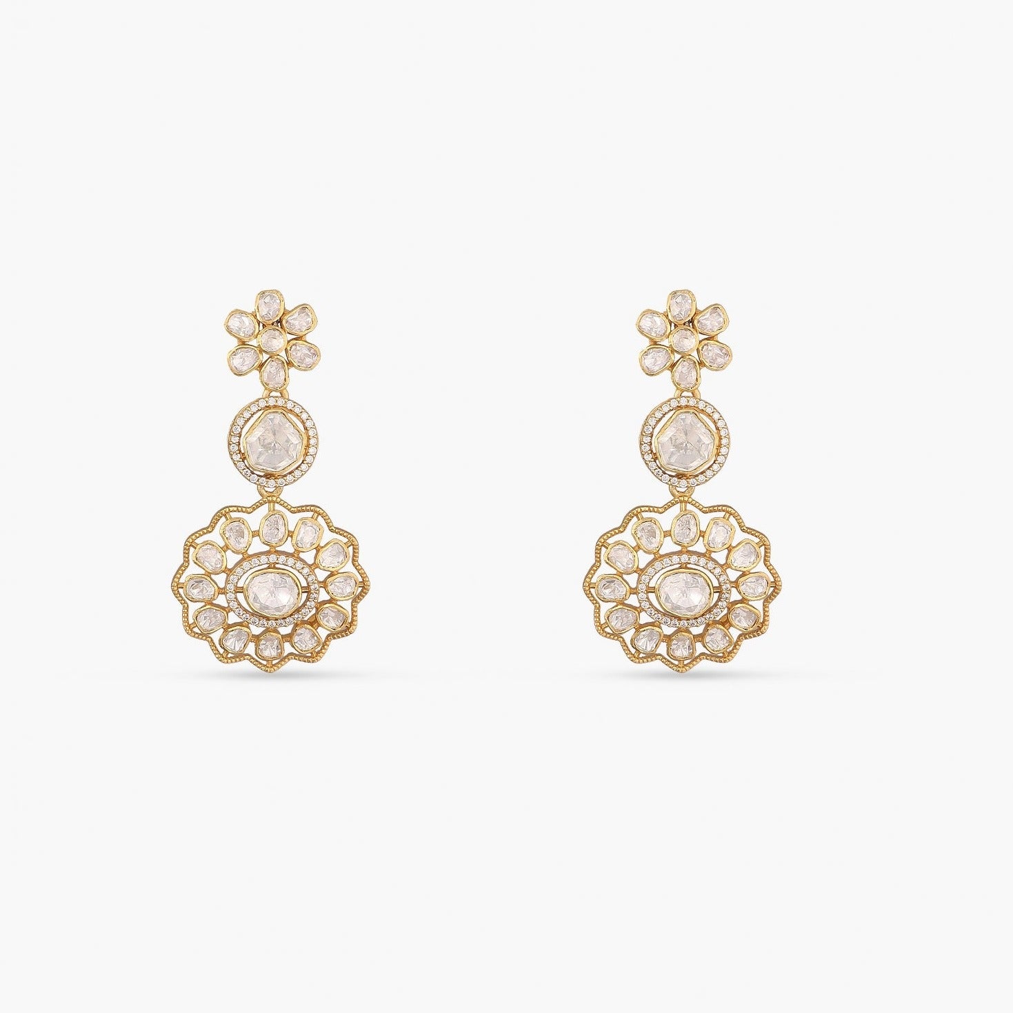 Earrings Flora Moissanite Silver Drop Earrings