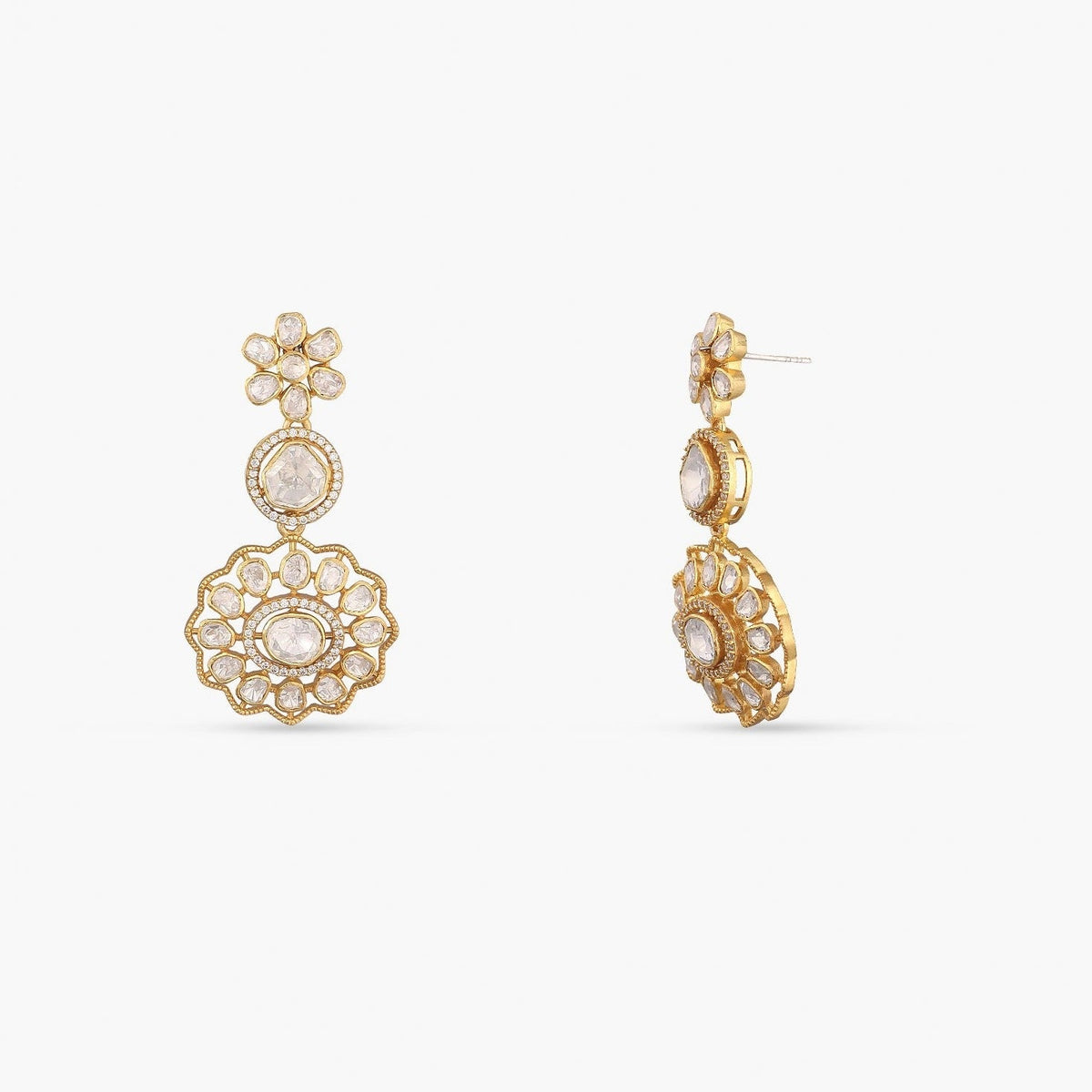 Earrings Flora Moissanite Silver Drop Earrings