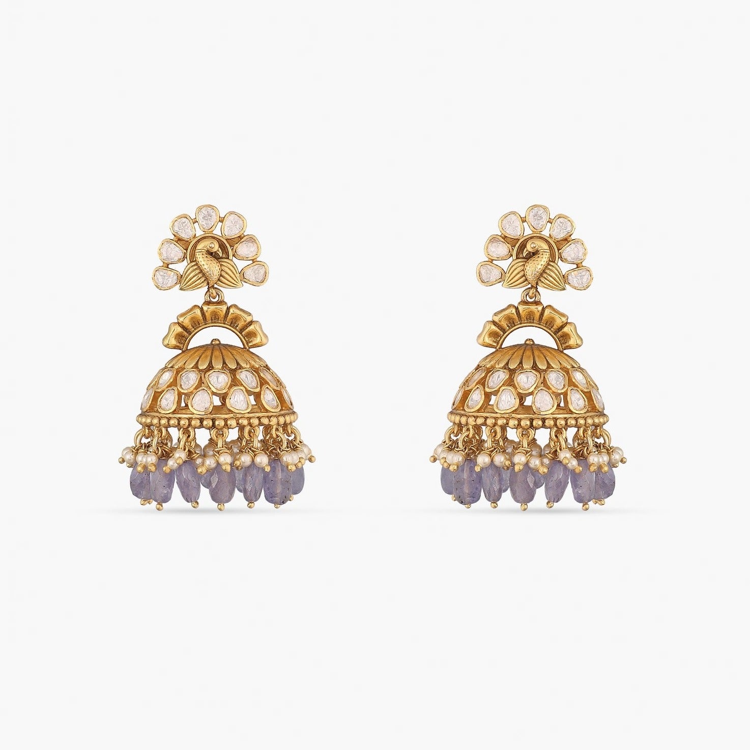 Earrings Morni Moissanite Silver Jhumkis