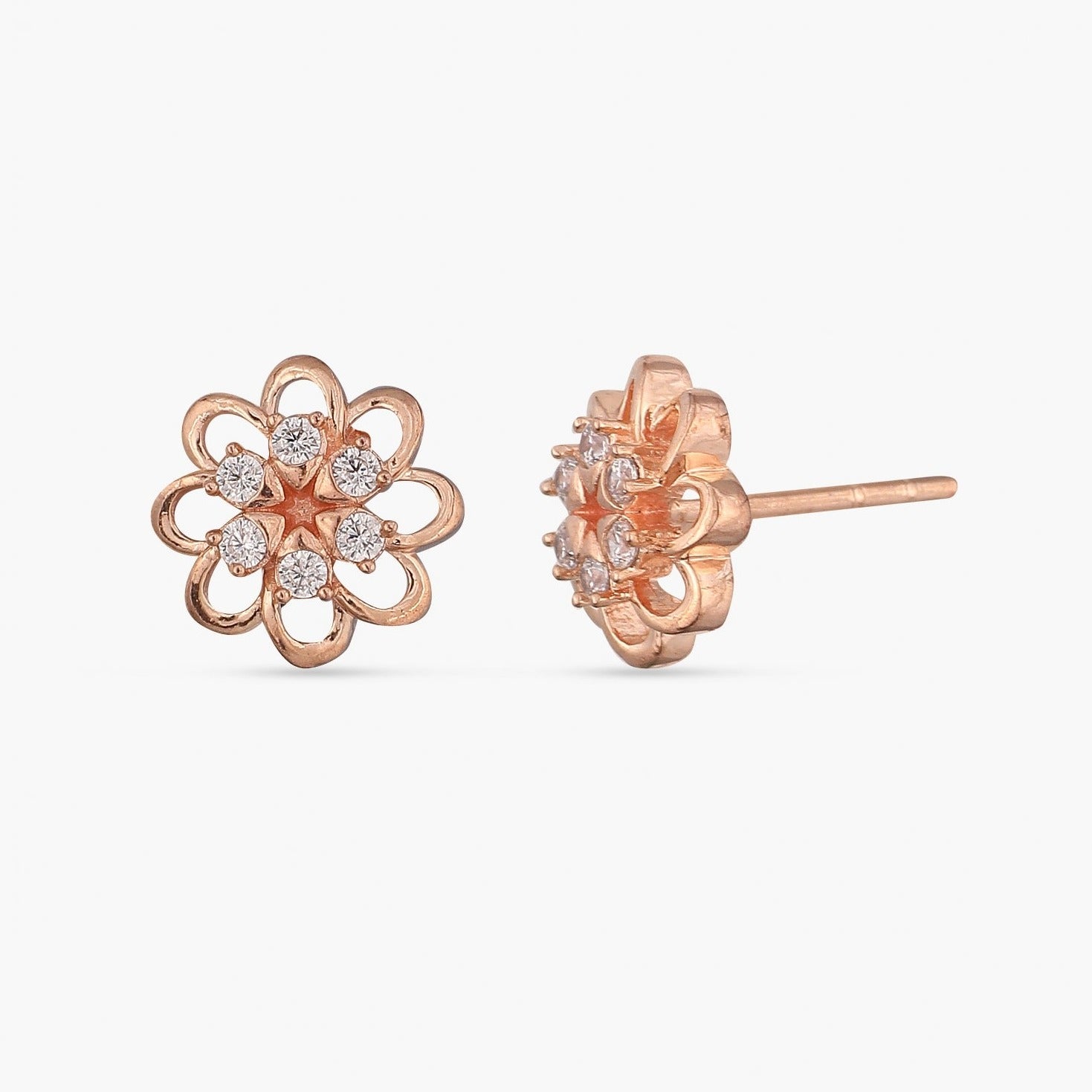 Fleuri Silver CZ Studs