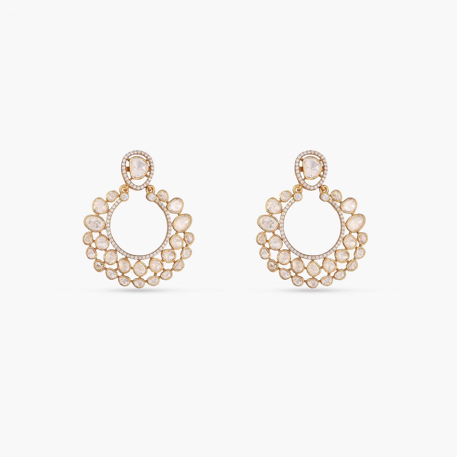 Earrings Nita Moissanite Silver Chandbali Earrings