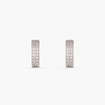 Earrings Double Pave Silver Hoop Earrings