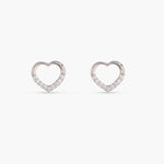  Heart Silver CZ Studs