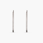 Earrings Classic Single Pave Silver Hoop Earrings