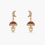 Earrings Alka Crescent Silver Jhumkis