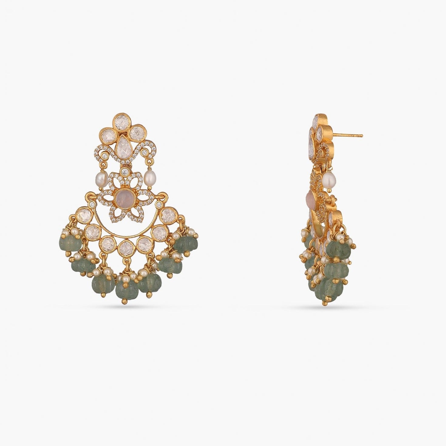 Earrings Nusrat Moissanite CZ Silver Earrings