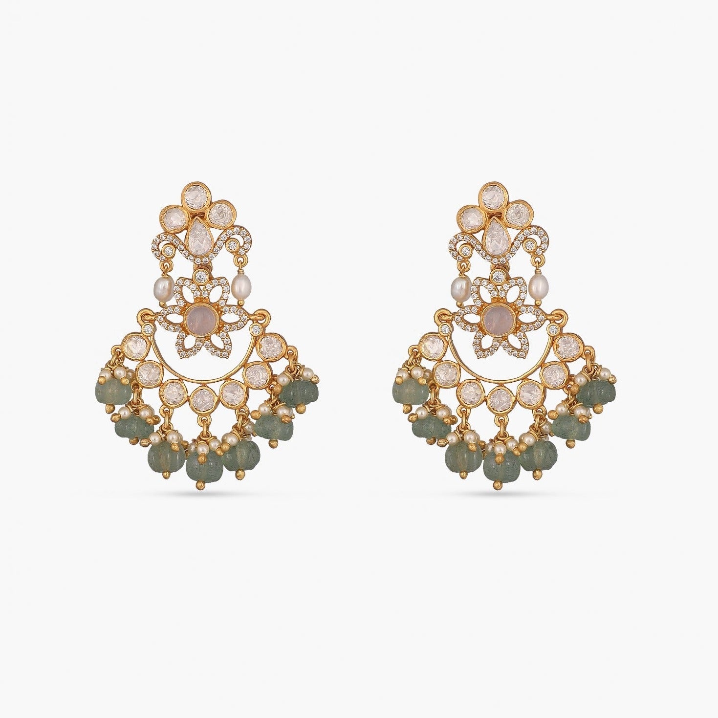 Earrings Nusrat Moissanite CZ Silver Earrings