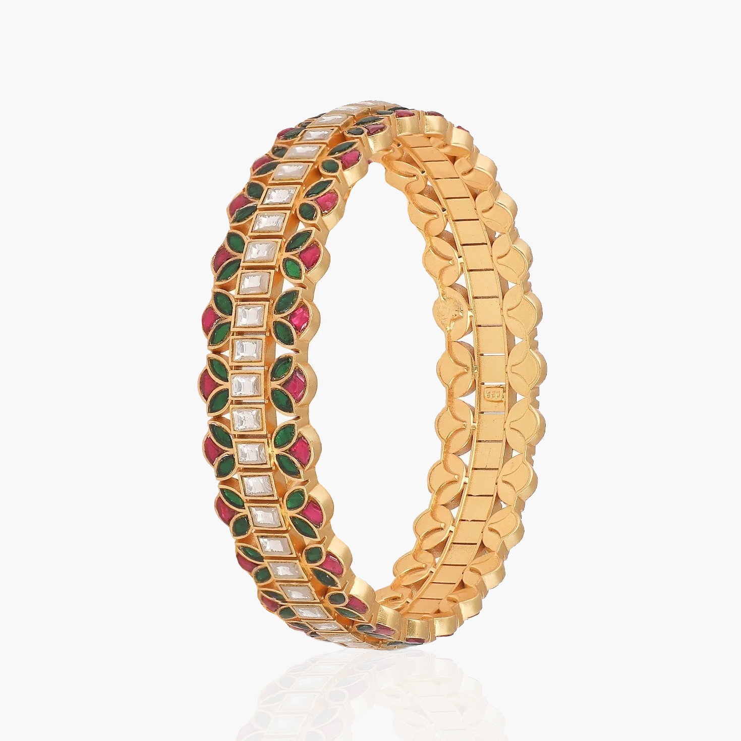 Bangles Sahi Kempu Jadau Silver Bangles