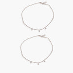 Tulir Demure CZ Silver Anklets