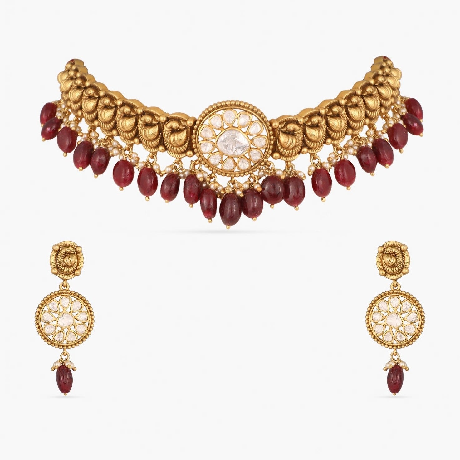 Necklaces Parinaaz Moissanite Silver Choker Set