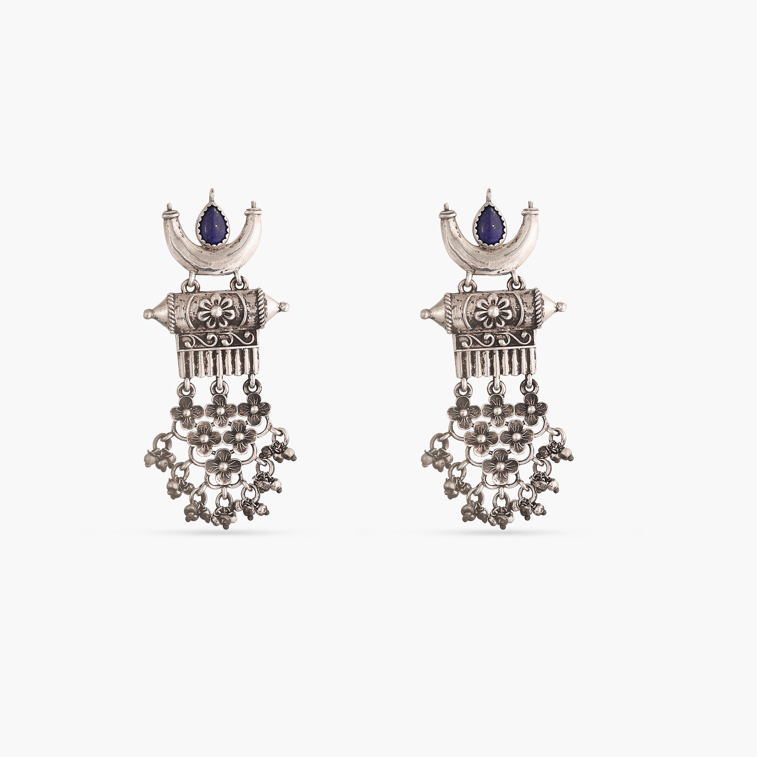 Oxidised Silver Finish Enameled Earrings Design by Tribe Amrapali at  Pernia's Pop Up Shop 2024