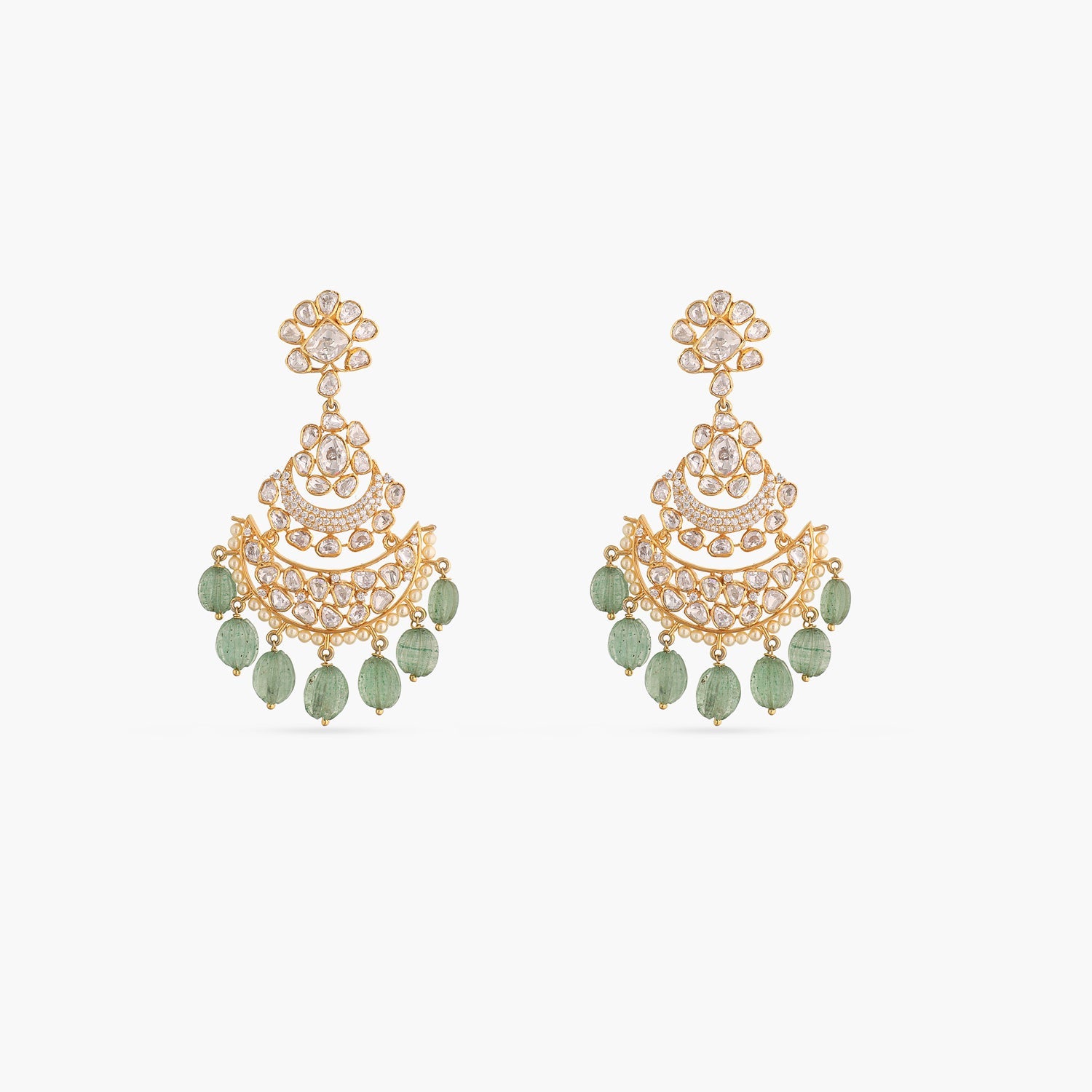 Earrings Pushpita Moissanite Silver Chandbali Earrings