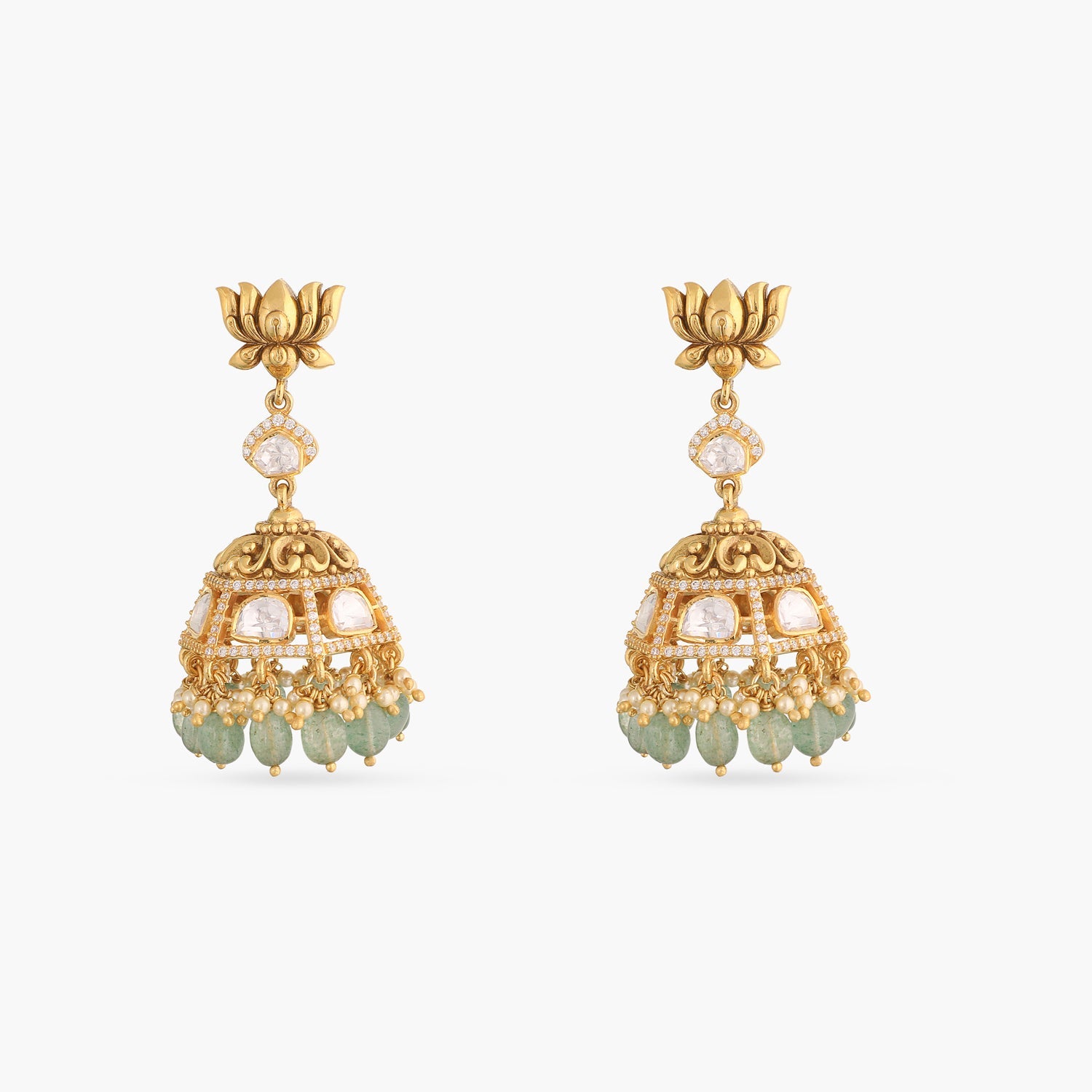 Earrings Nalini Moissanite Silver Jhumki Earrings