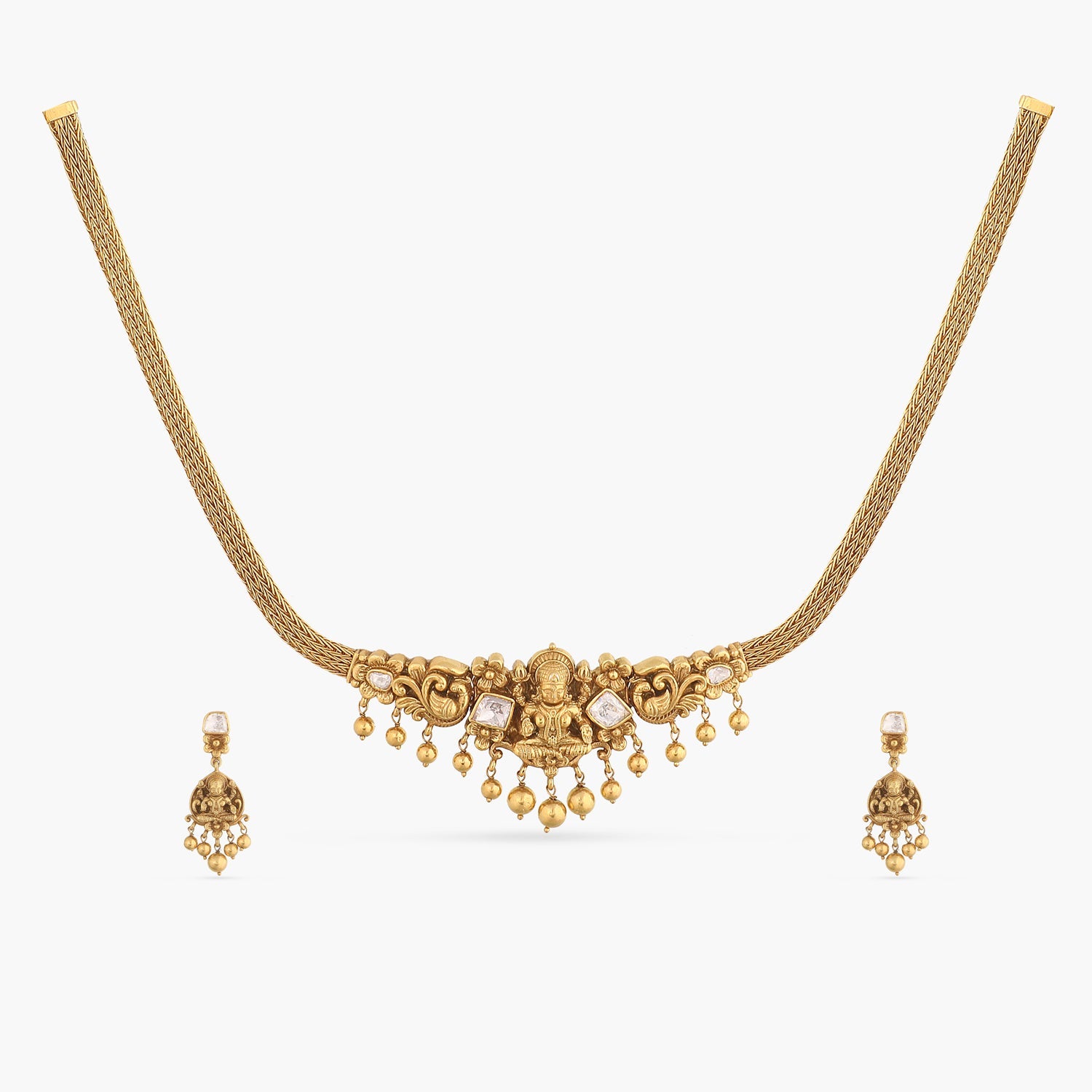 Necklaces Vasvi Nakshi Silver Choker Set