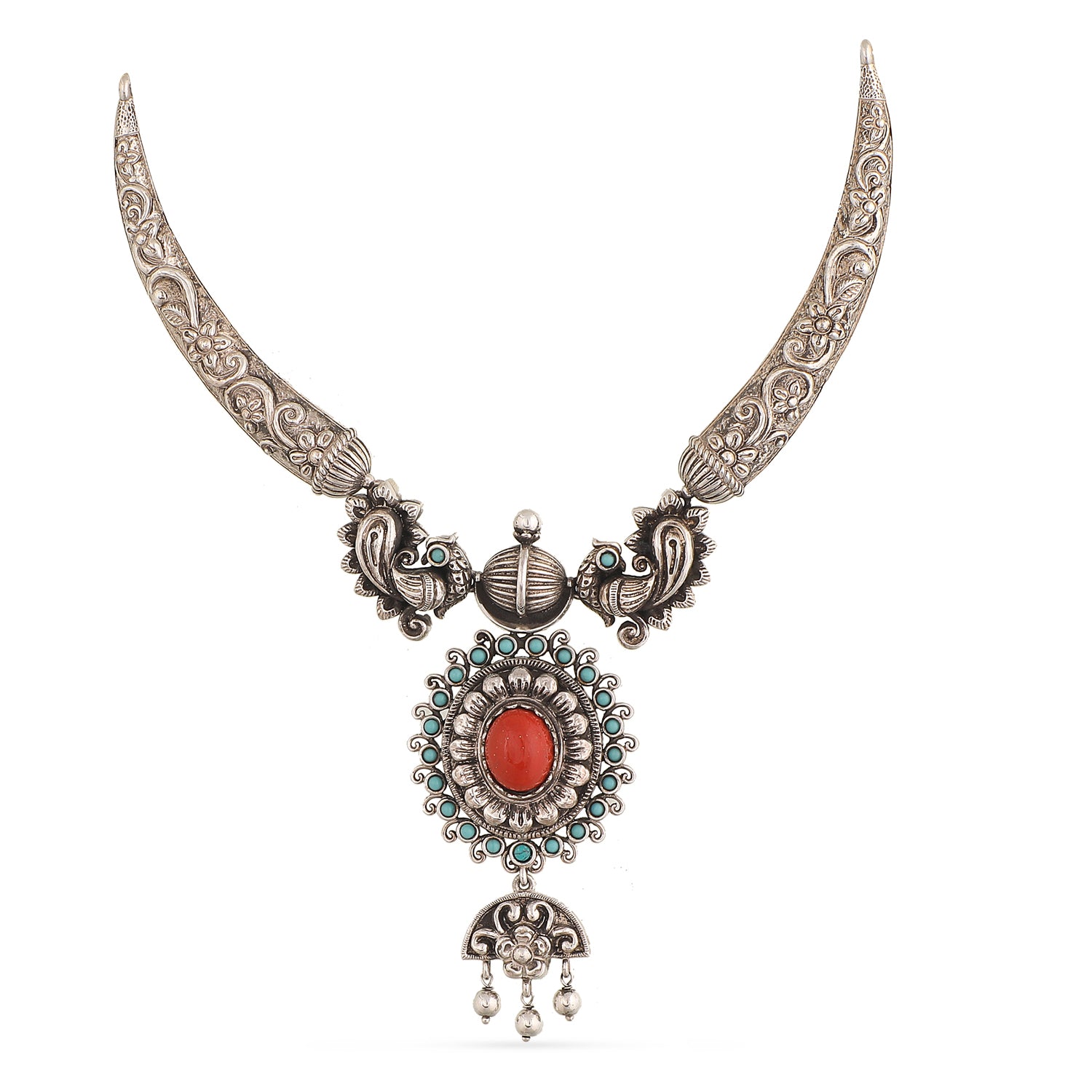 Okya Tribal Silver Hasli Necklace