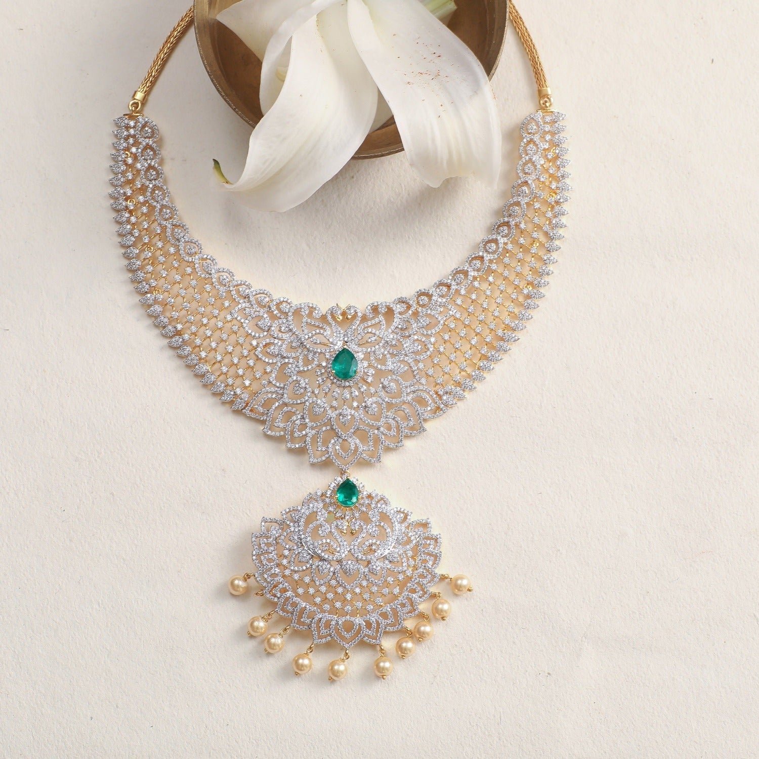 Necklaces Hansa Grand CZ Silver Necklace