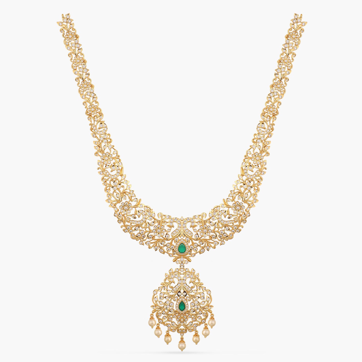 Necklaces Ishita CZ Silver Long Necklace