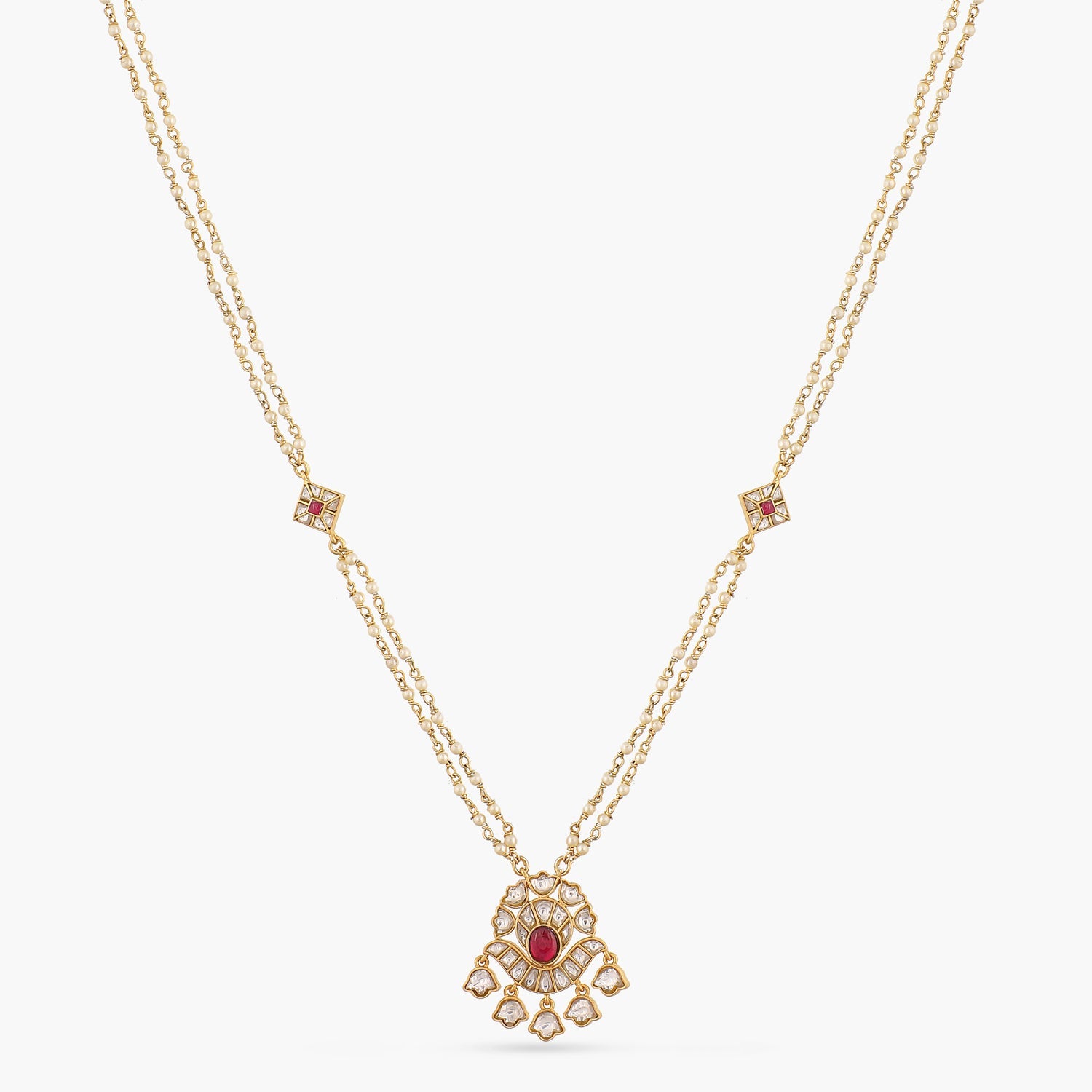 Necklaces Papiha Kempu Jadau Silver Necklace