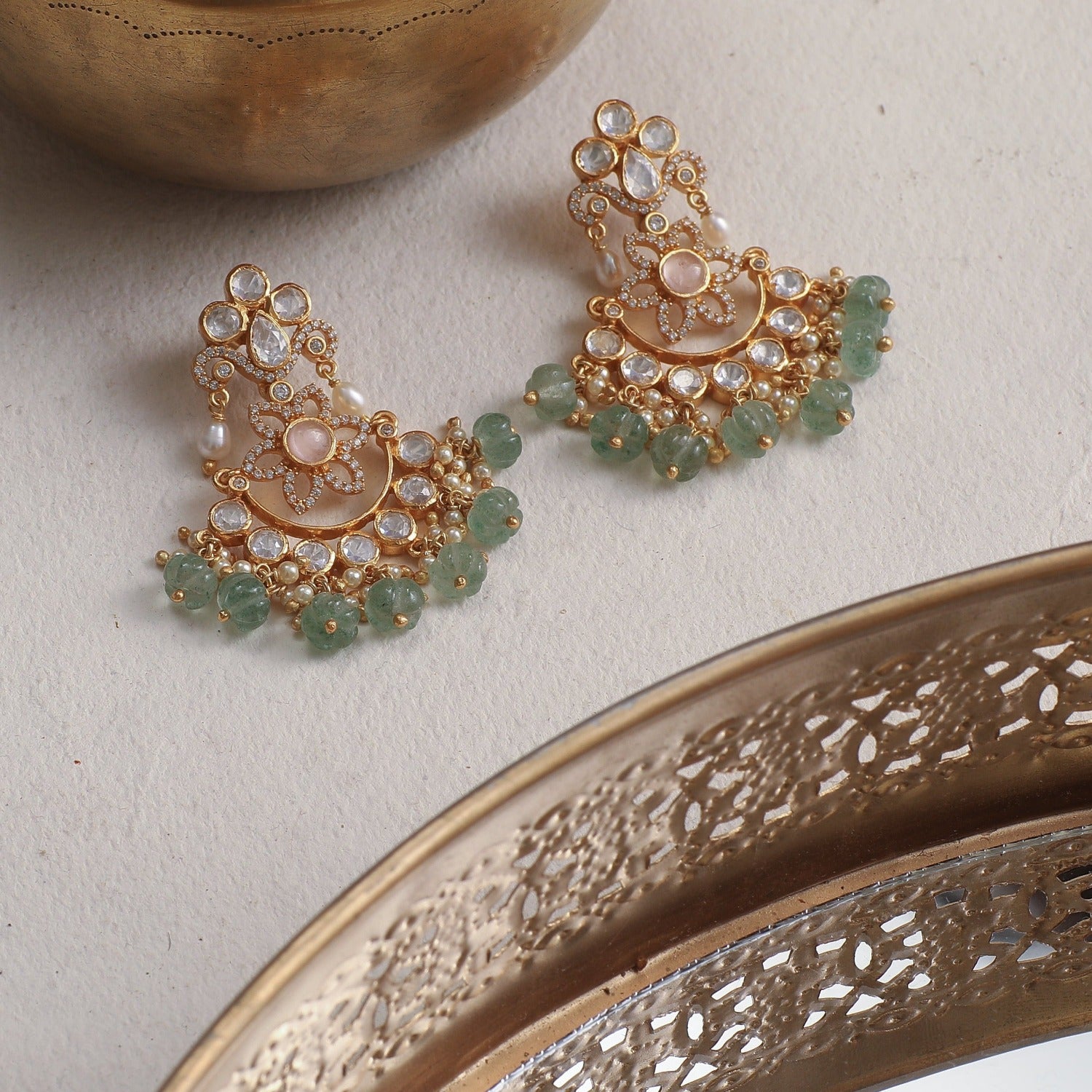 Earrings Nusrat Moissanite CZ Silver Earrings