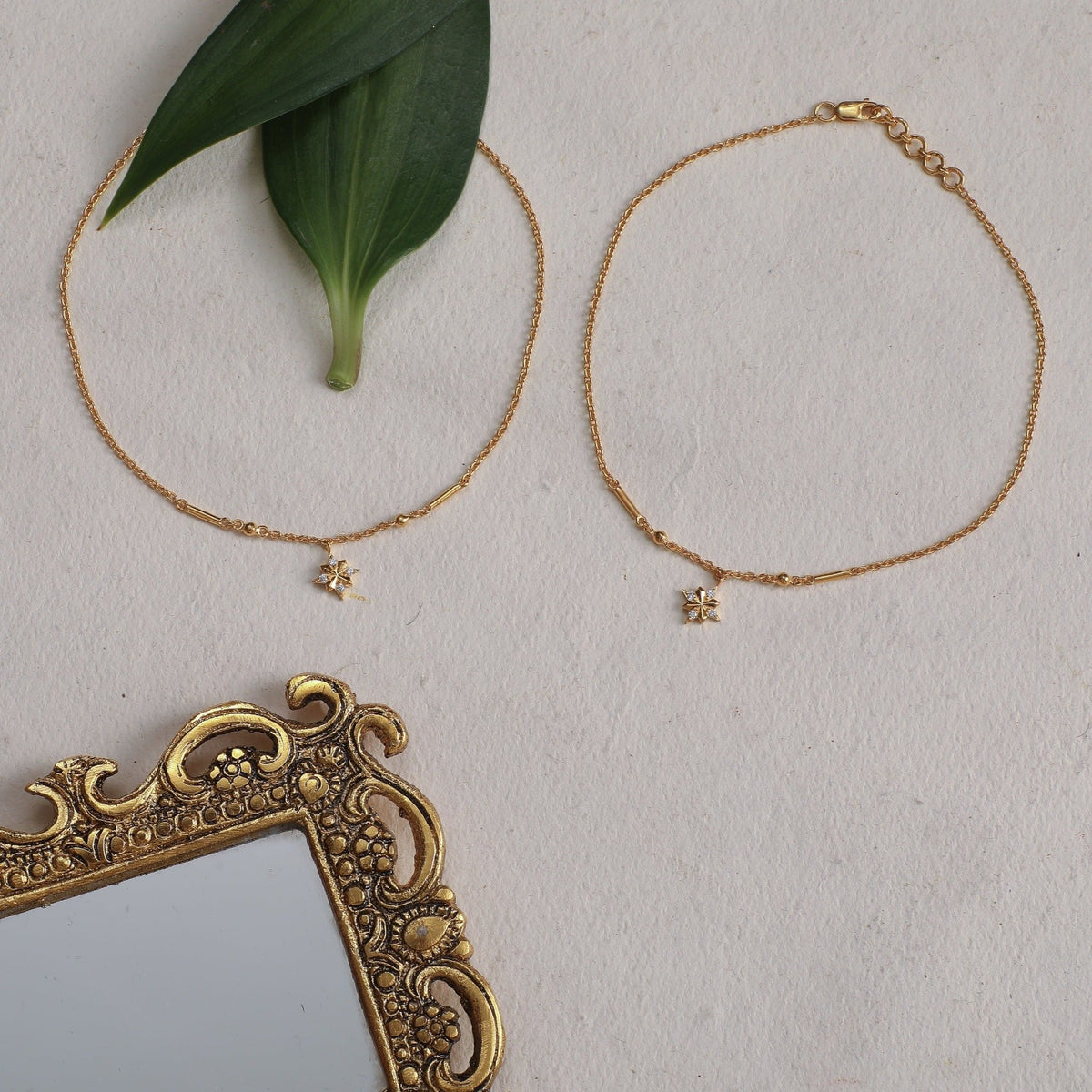 Star Delicate Silver Anklets