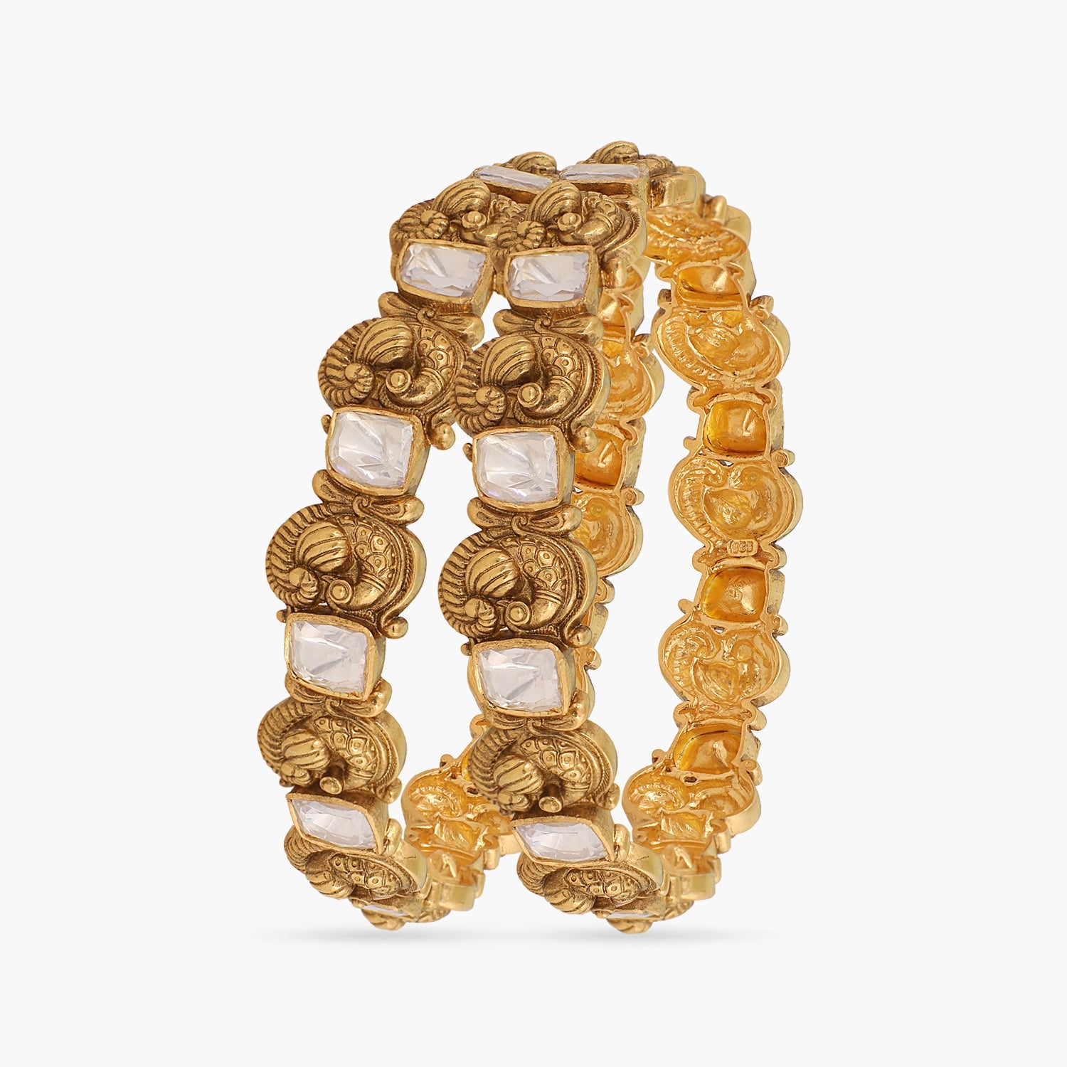 Bangles Rahini Nakshi Moissanite Silver Bangles