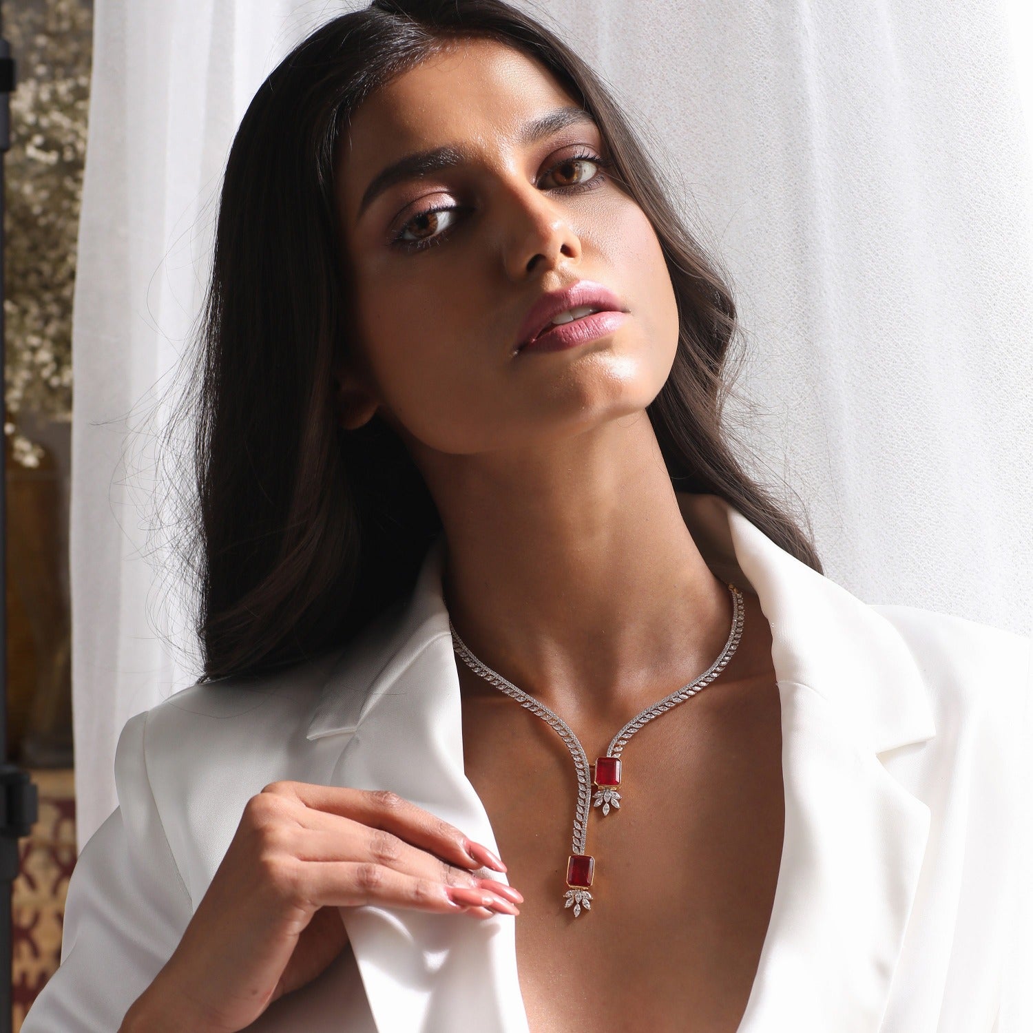 Soliel CZ Silver Necklace