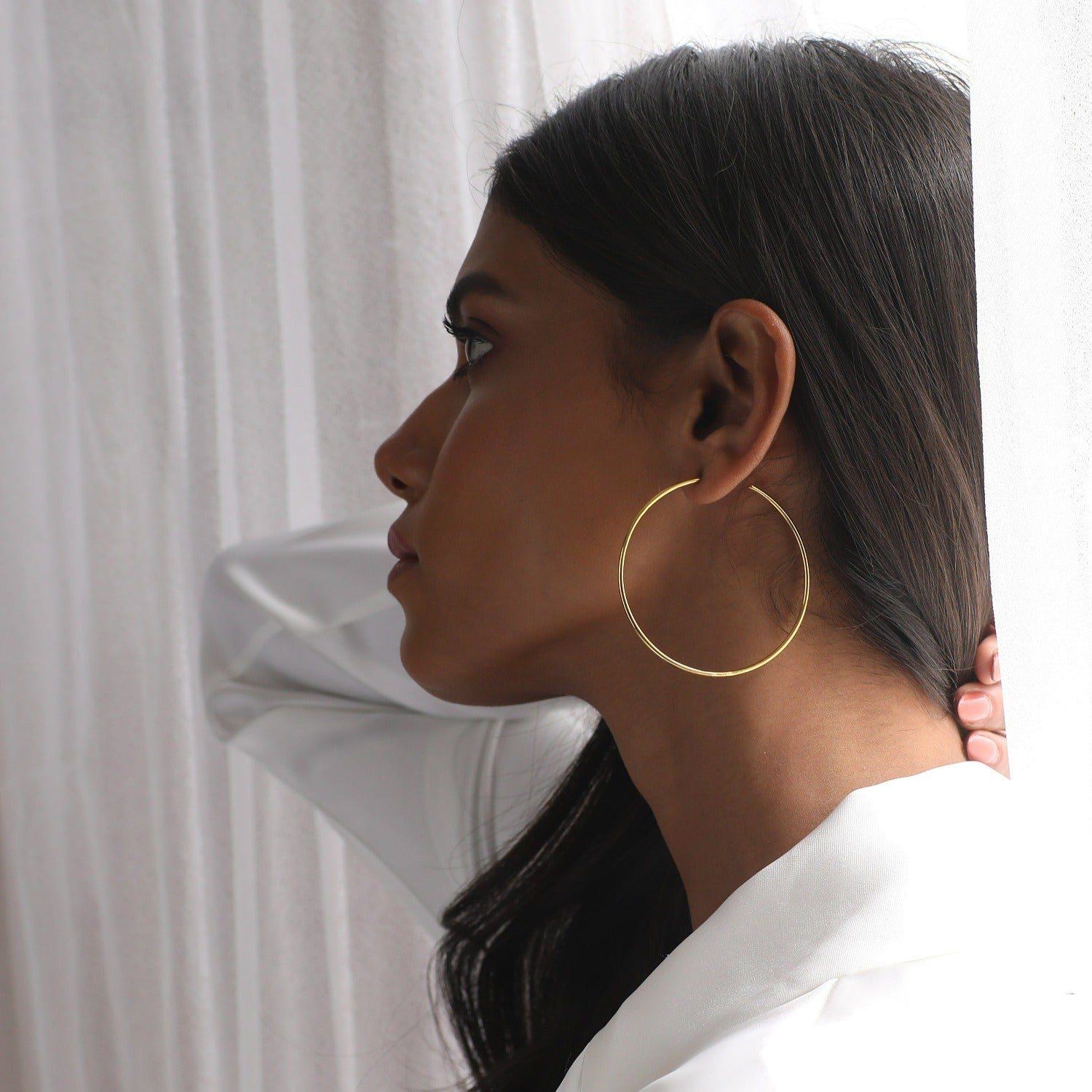 Oversize Silver Hoop Earrings