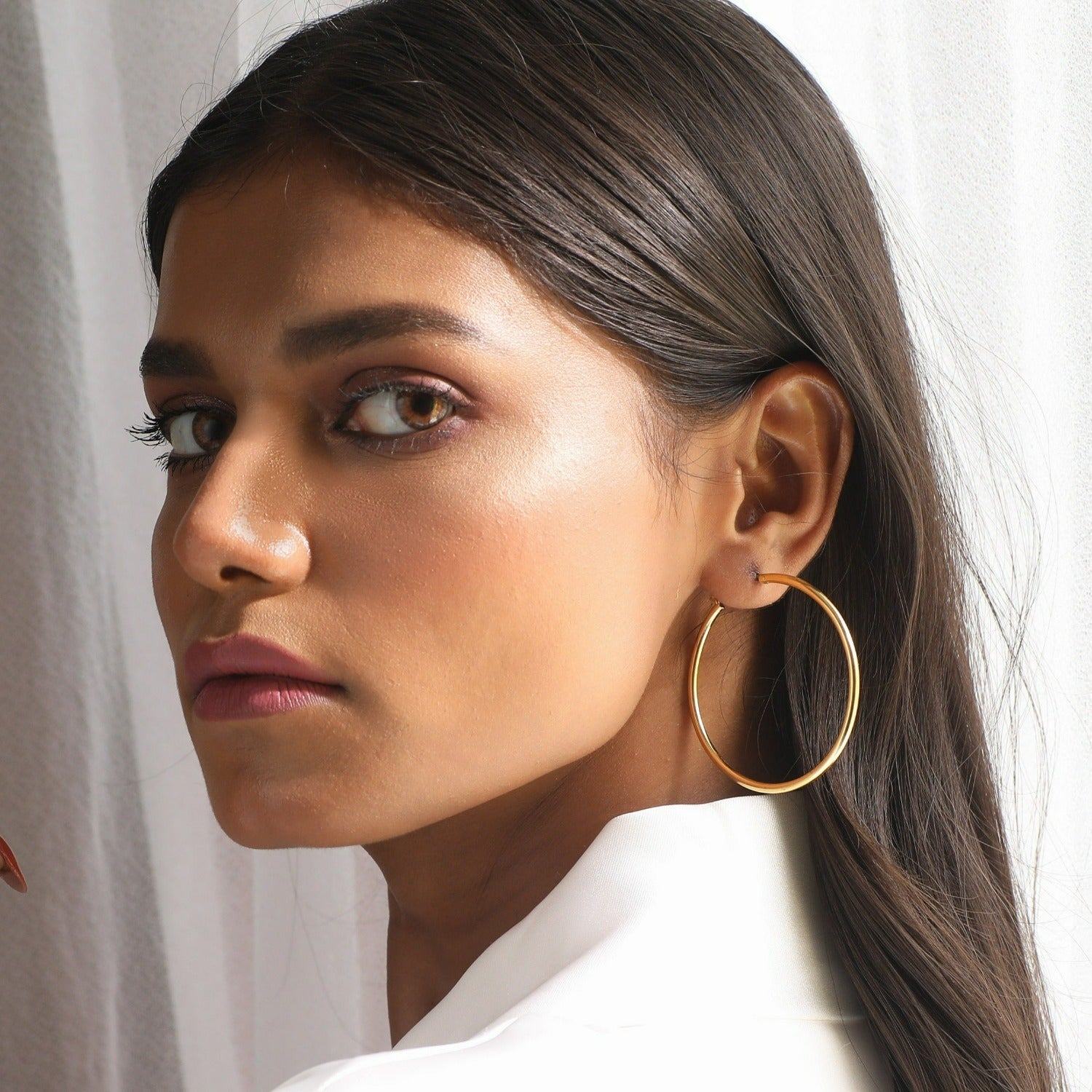 Simple Silver Hoop Earrings